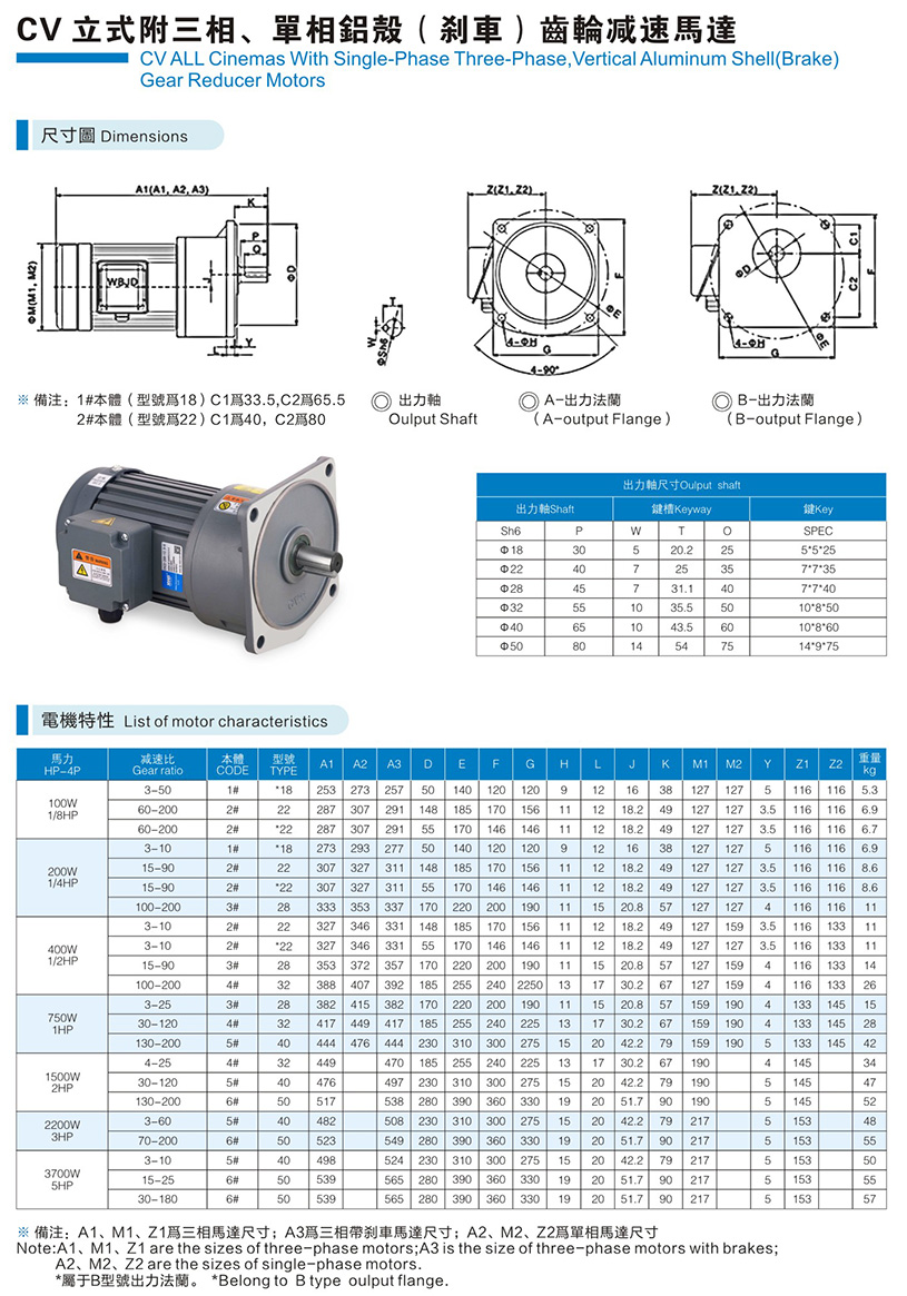 立式剎車齒輪馬達